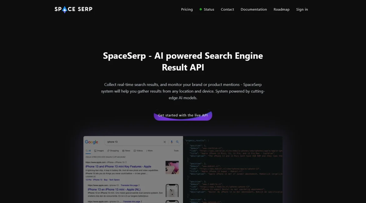 AI工具与服务推荐 - SpaceSerp - 搜索引擎结果API - 特色图片