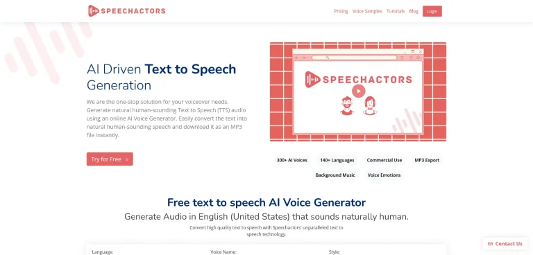 AI工具与服务推荐 - Speechactors - AI配音解决方案 - 特色图片