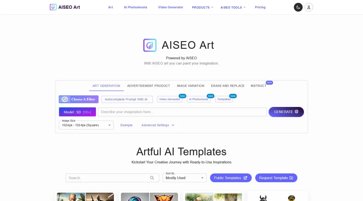 AI工具与服务推荐 - AISEO Art - AI艺术生成器 - 特色图片