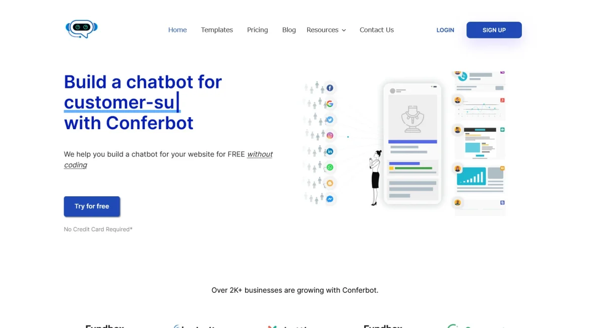 AI工具与服务推荐 - Conferbot - 无代码聊天机器人构建器 - 特色图片