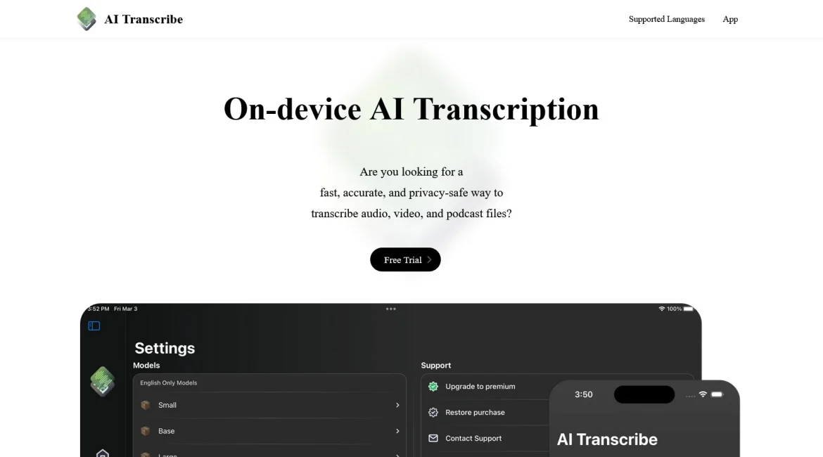 AI工具与服务推荐 - AI Transcription - 语音转文字服务 - 特色图片