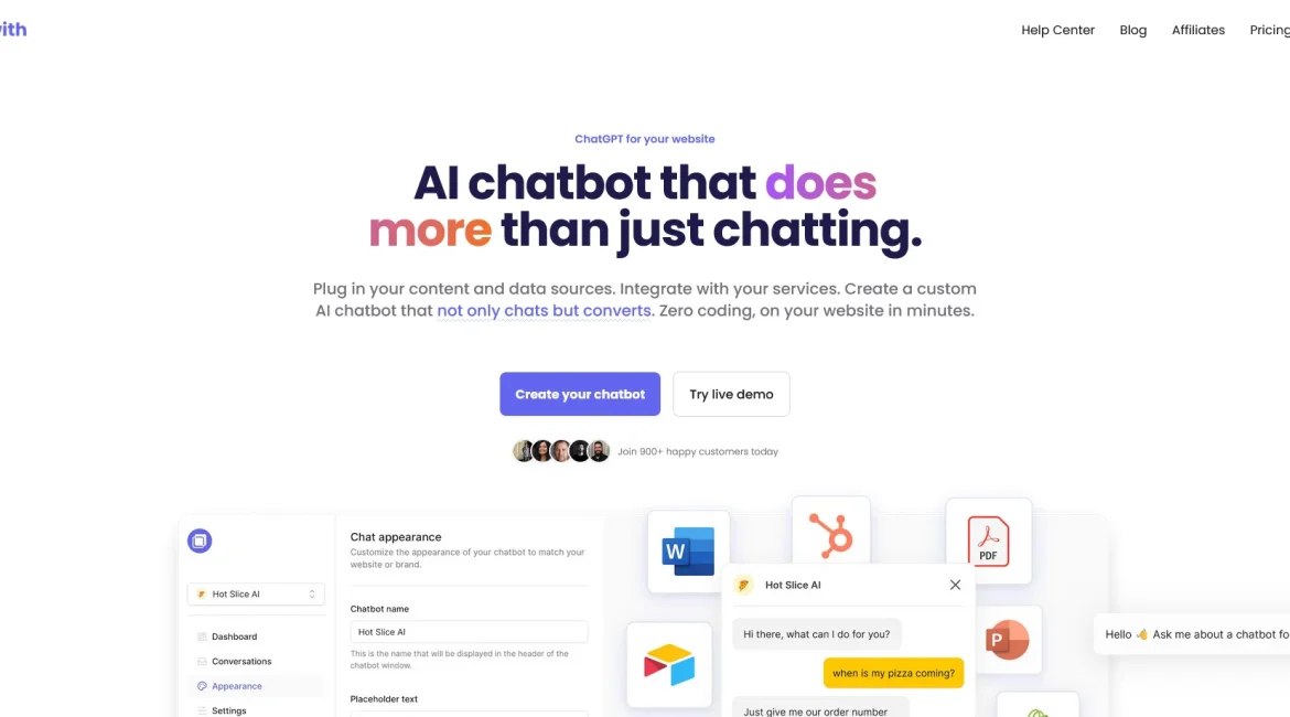 AI工具与服务推荐 - Chatwith - 自定义ChatGPT聊天机器人 - 特色图片