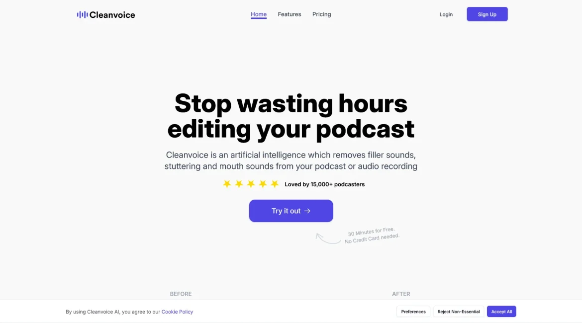 AI工具与服务推荐 - Cleanvoice AI - AI音频清理工具 - 特色图片