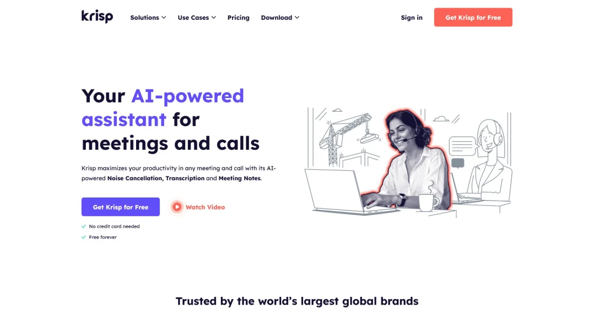 AI工具与服务推荐 - Krisp - AI在线会议助手 - 特色图片