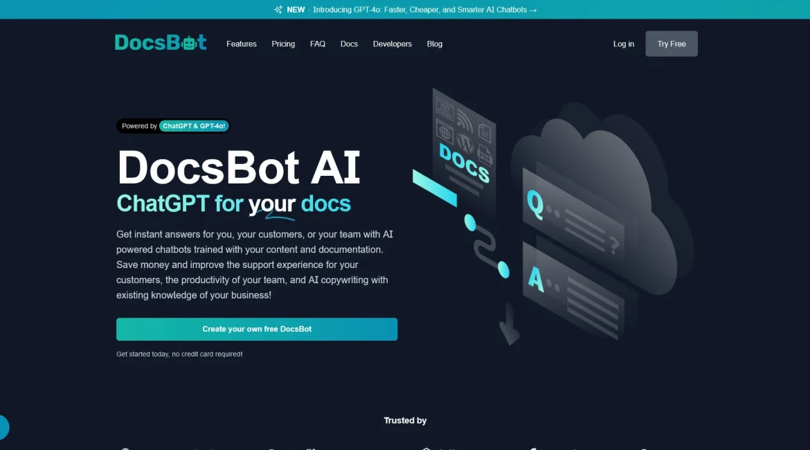 AI工具与服务推荐 - DocsBot AI - 聊天机器人构建平台 - 特色图片