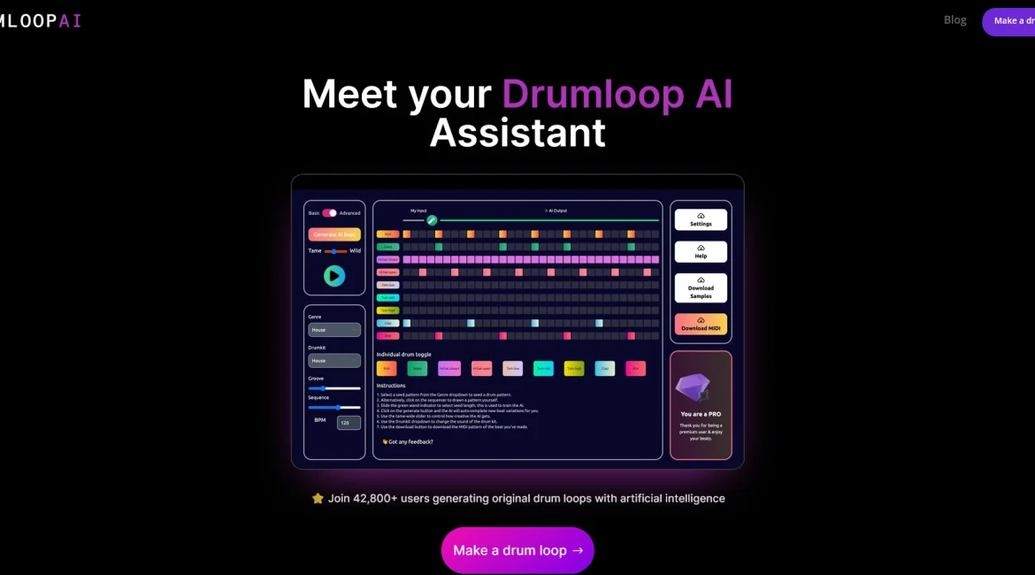 AI工具与服务推荐 - Drumloop AI - AI音乐制作工具 - 特色图片