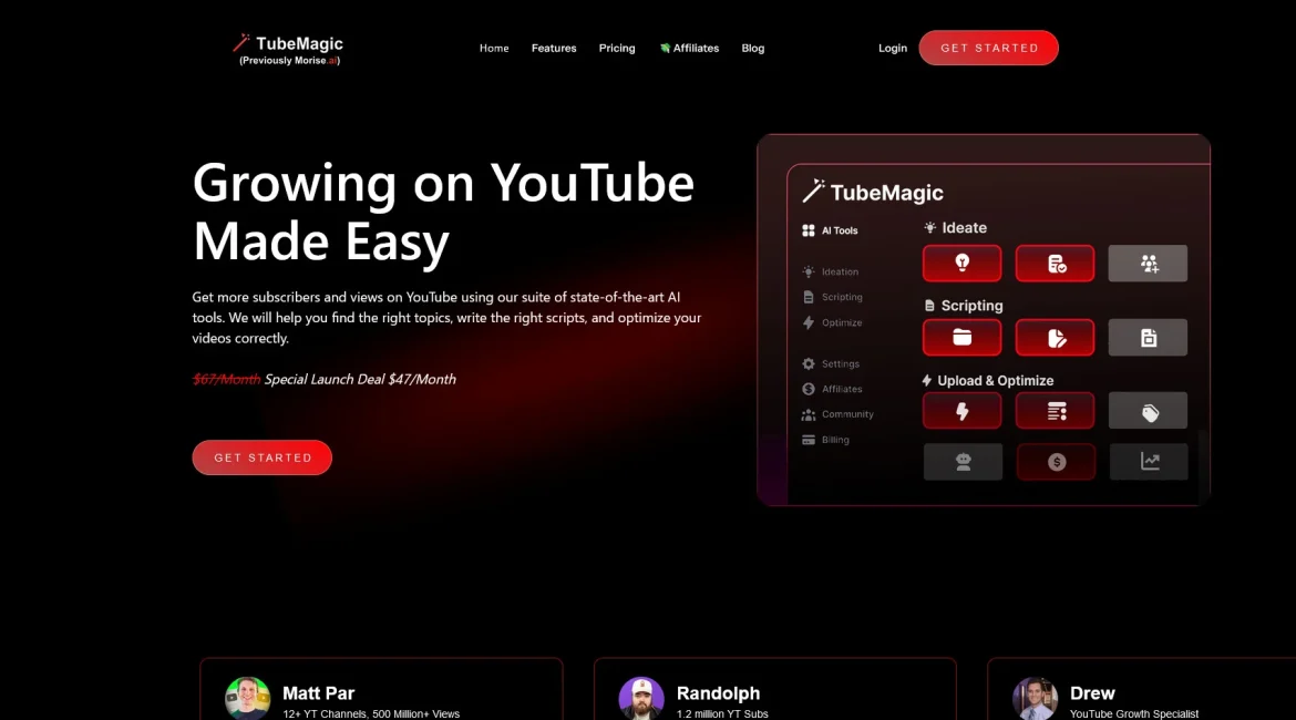 AI工具与服务推荐 - TubeMagic - YouTube频道成长工具 - 特色图片