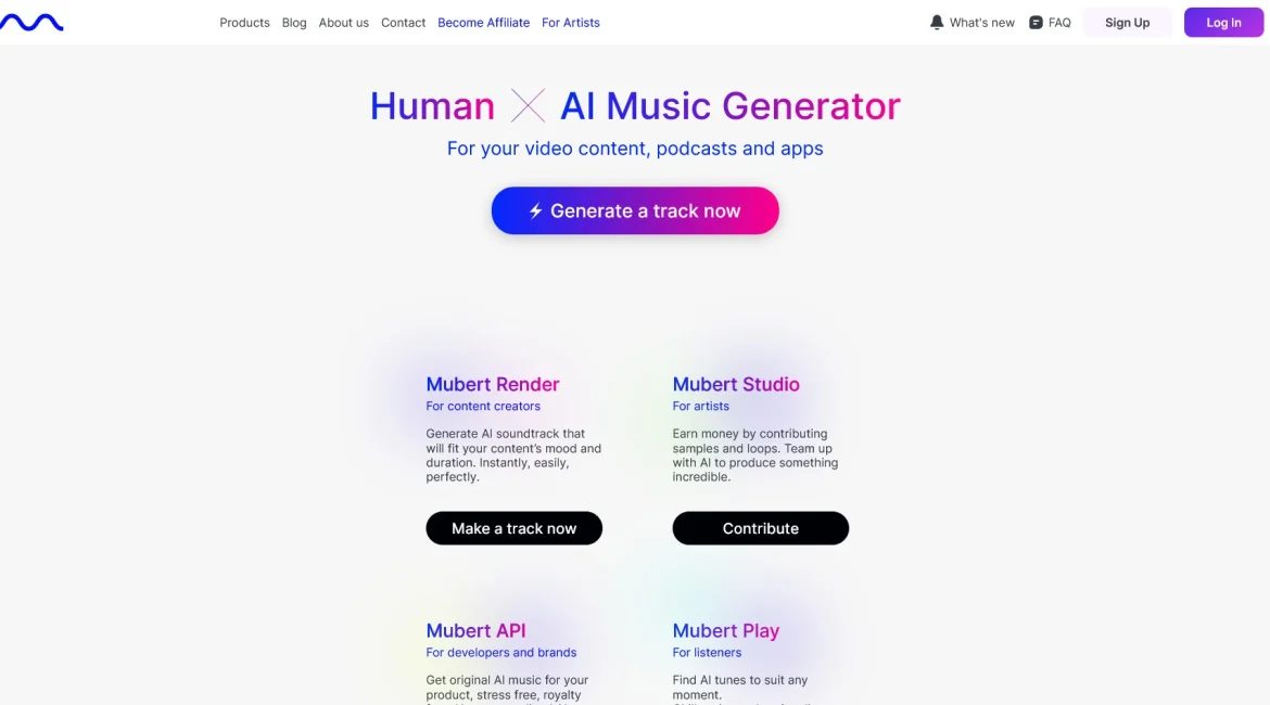 AI工具与服务推荐 - Mubert - AI音乐生态系统 - 特色图片