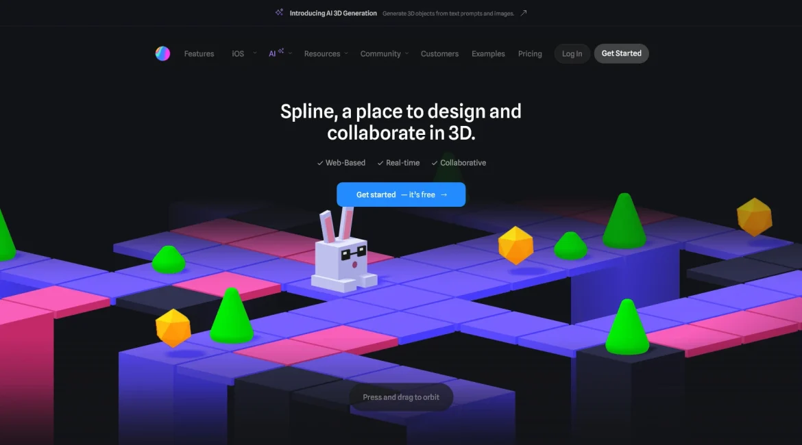 AI工具与服务推荐 - Spline - 3D设计软件 - 特色图片