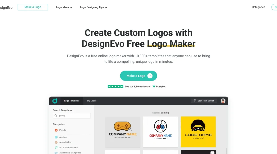 AI工具与服务推荐 - DesignEvo - 在线Logo制作工具 - 特色图片