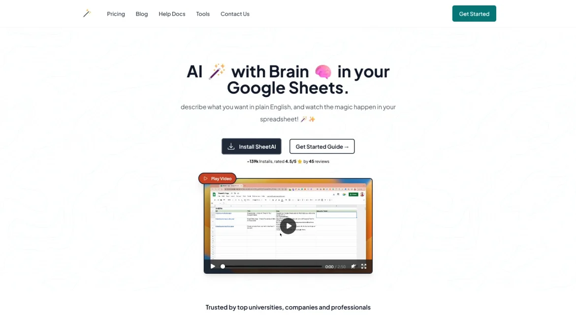 AI工具与服务推荐 - SheetAI - Google表格AI插件 - 特色图片
