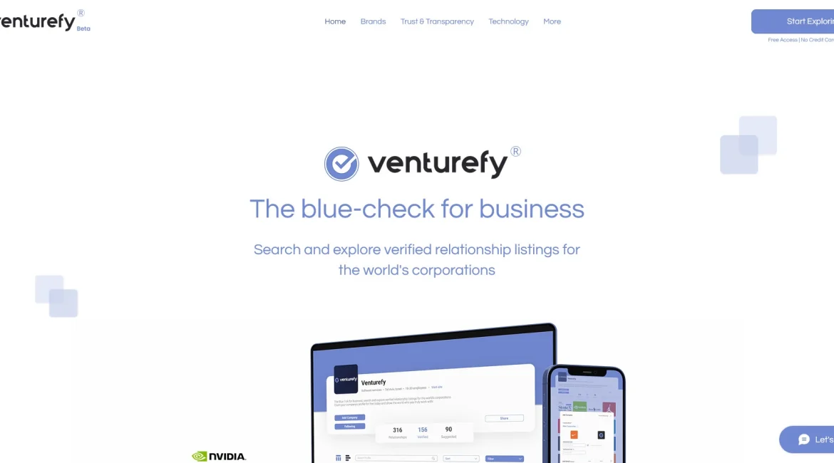 AI工具与服务推荐 - Venturefy - AI企业关系验证平台 - 特色图片
