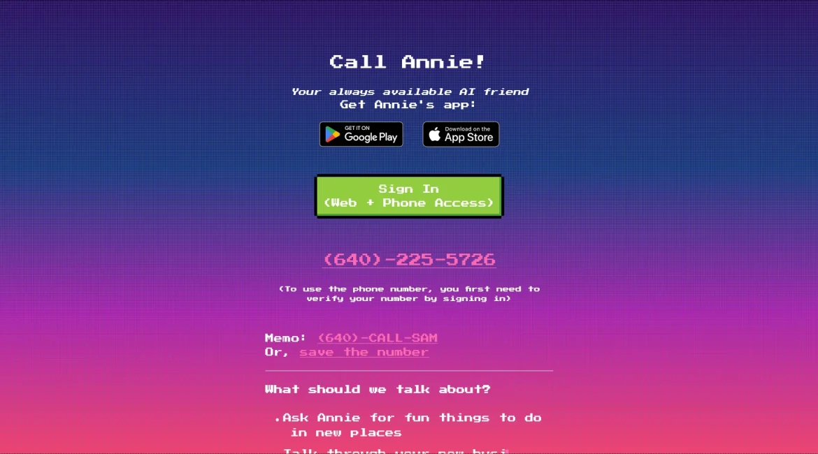 AI工具与服务推荐 - Call Annie - AI语音交互应用 - 特色图片