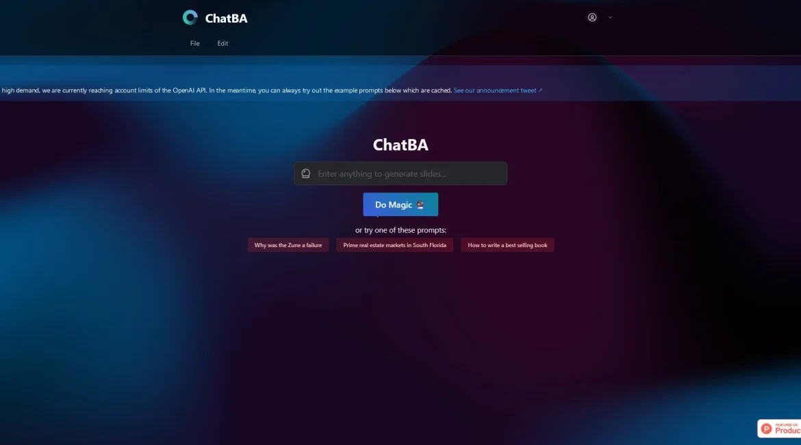 AI工具与服务推荐 - ChatBA - AI幻灯片创建工具 - 特色图片