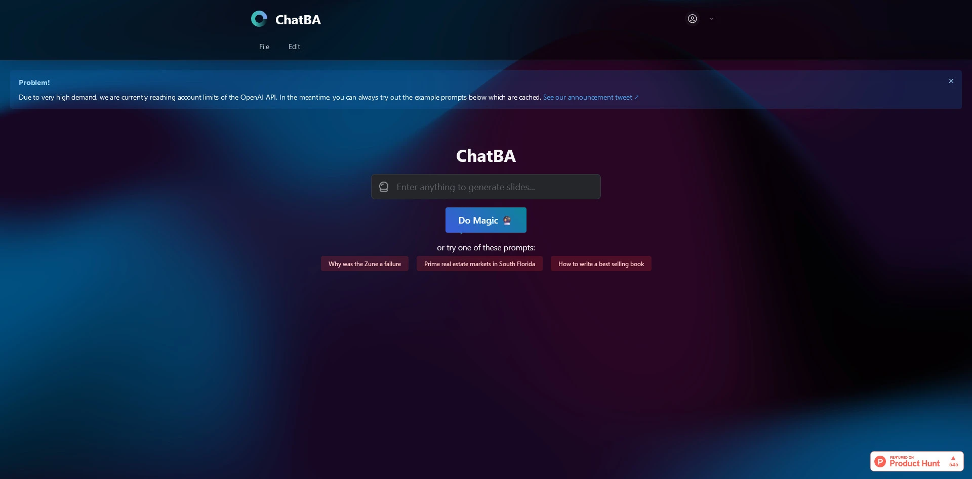 AI工具与服务推荐 - ChatBA - AI幻灯片创建工具 - 特色图片