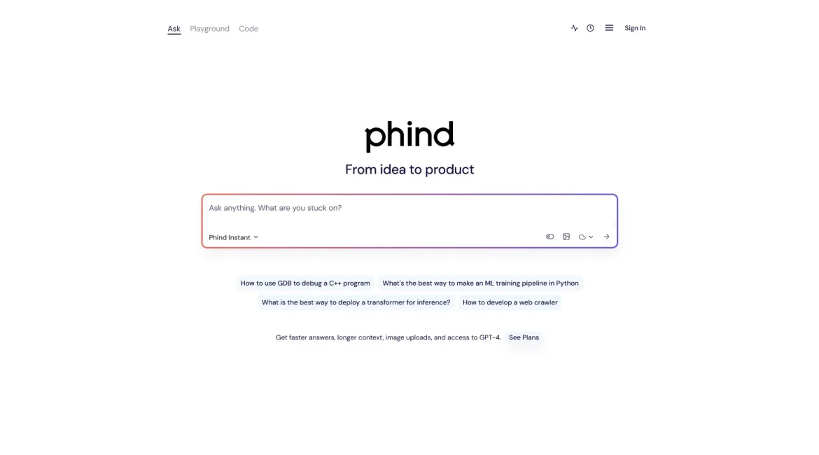 AI工具与服务推荐 - Phind - 智能问答引擎 - 特色图片