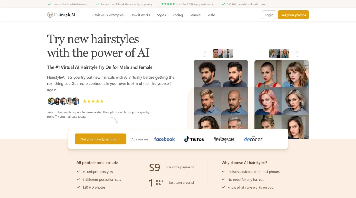 AI工具与服务推荐 - HairstyleAI - AI换发型工具 - 特色图片