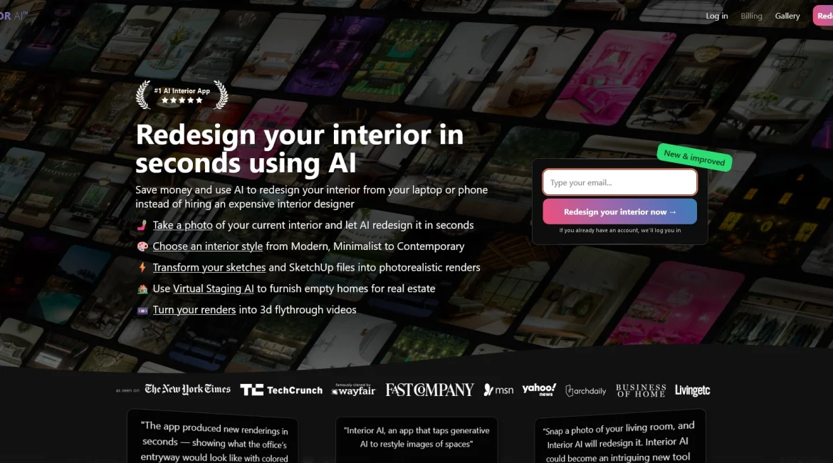 AI工具与服务推荐 - Interior AI - AI室内设计和虚拟家装工具 - 特色图片