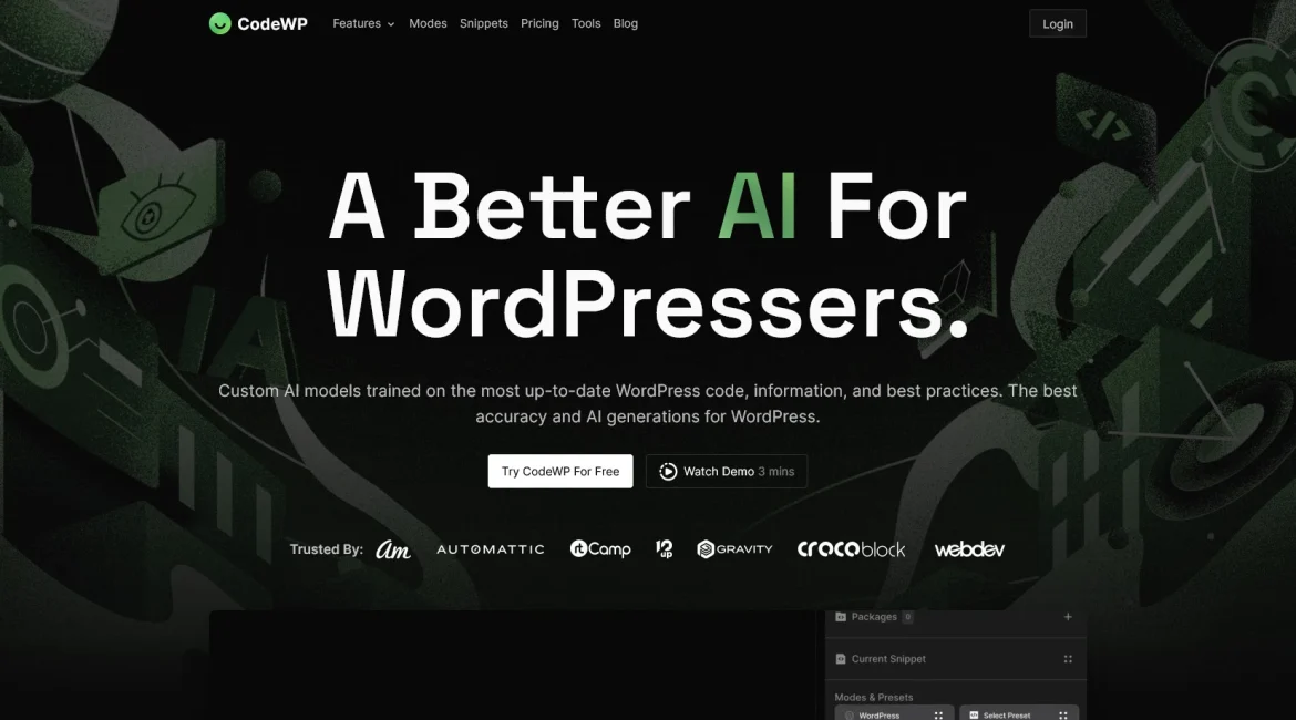 AI工具与服务推荐 - CodeWP - AI WordPress开发助手 - 特色图片