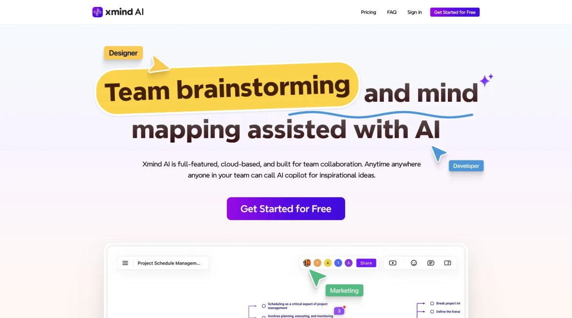AI工具与服务推荐 - Xmind AI - 云端协作思维导图平台 - 特色图片
