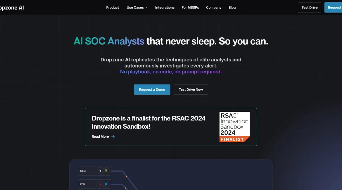 AI工具与服务推荐 - Dropzone AI - 网络安全解决方案 - 特色图片