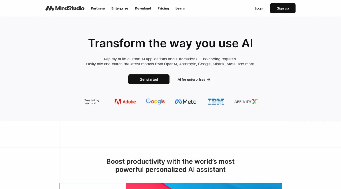 AI工具与服务推荐 - MindStudio - AI应用程序构建平台 - 特色图片